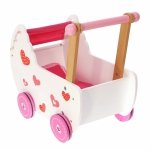 Wózek dla lalek drewniany z pościelą Ecotoys
