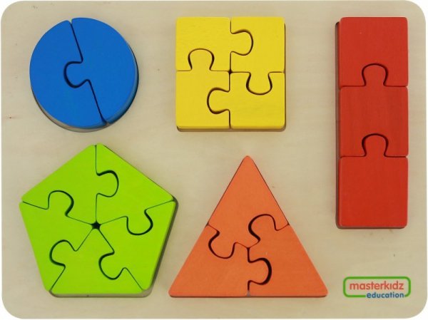Drewniane Puzzle Dla Dzieci Nauka Kształtów Figury Geometryczne Masterkidz