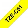Taśma Brother TZE-C51. żółty druk/czarny podkład. laminowane. 5m. 5mm TZEC51