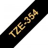 Taśma Brother TZE-354. złoty druk/czarny podkład. laminowane. 8m. 24mm TZE354