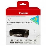 Canon oryginalny wkład atramentowy / tusz PGI-29 MBK/PBK/DGY/GY/LGY/CO Multi pack. black/color. 4868B018. Canon Pixma Pro 1 4868B018