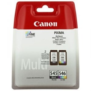 Canon oryginalny wkład atramentowy / tusz PG-545/CL-546. czarny / kolor. 2×180s. 2×8ml. 8287B005. blistr. Canon Pixma MG2450. 2550. 3550 8287B005