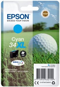 Tusz EPSON C13T34724010, T347240, 34XL, cyan, 10.8ml, Epson WF-3720DWF, 3725DWF