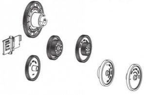 Części / ZEBRA / Kit Drive Gears ZT200 Series  Only For Serial Numbers less  than 52J141101521 P1037974-029, Drive gear