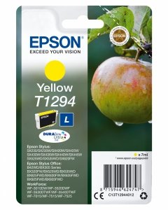 Tusz EPSON C13T12944012, T1294, yellow, 485s, 7ml, Epson Stylus SX420W, 425W, Stylus Office BX305F, 320FW
