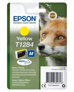 Tusz EPSON C13T12844012, T1284, yellow, 3,5ml, Epson Stylus S22, SX125, 420W, 425W, Stylus Office BX305