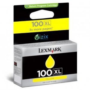 Lexmark oryginalny wkład atramentowy / tusz 14N1071E. #100XL. yellow. return. 600s. Lexmark S305. 405. 505. 605. PRO205. 705. 805. 905 14N1071E