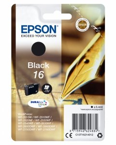 Tusz EPSON C13T16214012, T162140, black, 5.4ml, Epson WorkForce WF-2540WF, WF-2530WF, WF-2520NF, WF-2010