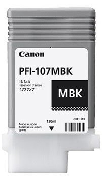 Tusz Canon PFI107MBK. matte black. 130ml. 6704B001. ploter iPF-680. 685. 780. 785 6704B001