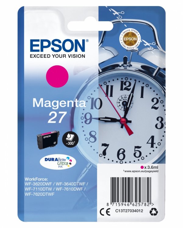 Tusz EPSON 27 Alarm Clock 3.6ml MG C13T27034012
