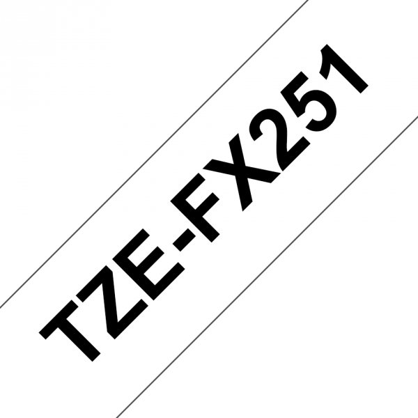 Taśma Brother TZE-FX251. czarny druk/biały podkład. laminowane. 8m. 24mm. flexibilnĂ­ TZEFX251