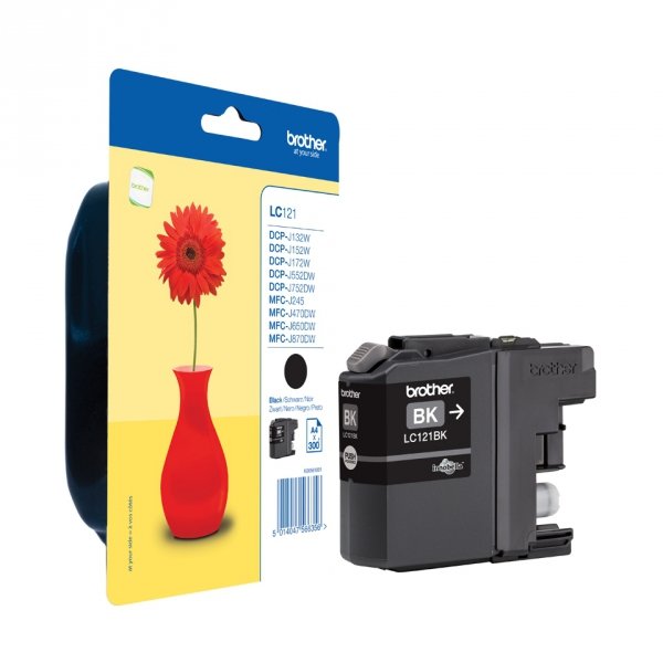 Tusz Brother LC-121BK. black. 300s. Brother DCP-J552DW.  MFC-J470DW LC121BK
