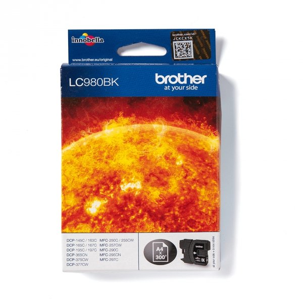 Tusz Brother LC-980BK. black. 300s. Brother DCP-145C. 165C LC980BK
