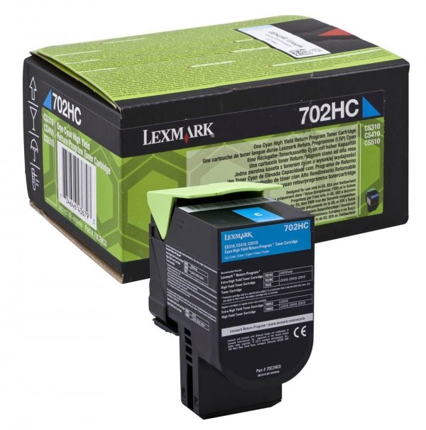 Toner Lexmark 70C2HC0. cyan. 3000s. return. high capacity. Lexmark CS510de. CS410dn. CS310dn. CS310n. CS410n 70C2HC0