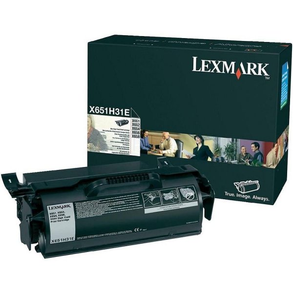 Toner Lexmark Black 25000sh High Yield X65x X651H31E