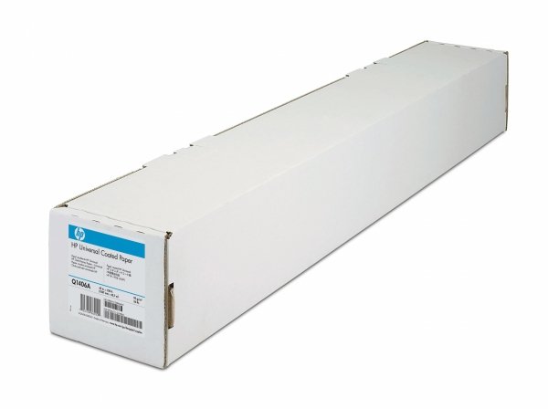 Papier do plotera / HP / 1067/45.7m/Universal Coated Paper. 1067mmx45.7m. 42. Q1406B. 90 g/m2. uniwersalny papier. powlekany. biały. do drukarek atrame Q1406B