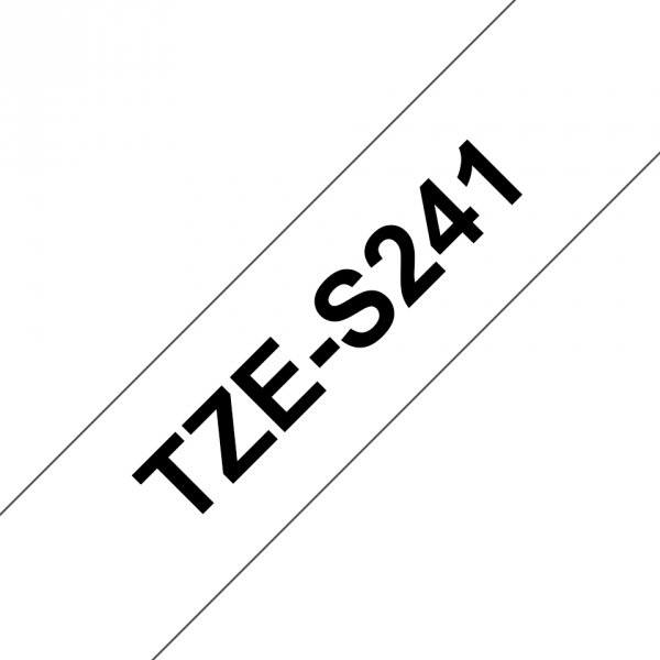 Taśma Brother TZE-S241, czarny druk/biały podkład, laminowane, 8m, 18mm, mocny klej