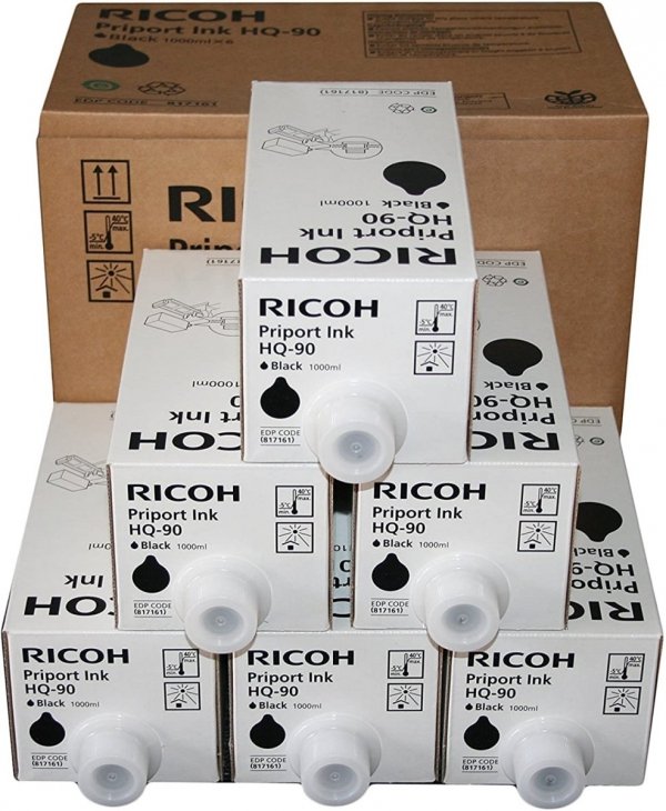 Ricoh oryginalny tusz HQ90, czarna, 1000mlml, 817161, 6szt, Ricoh cana za 1 szt 817161