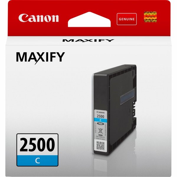 Tusz Canon PGI-2500 C, cyan, 9.6ml, 9301B001, Canon MAXIFY iB4050,iB4150,MB5050,MB5150,MB5350,MB5450 9301B001