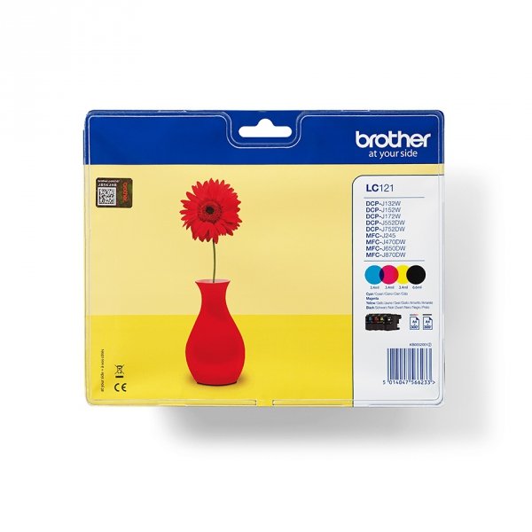 Tusz Brother LC-121VALBP. CMYK. 4x300s. Brother DCP-J552DW.  MFC-J470DW LC121VALBP