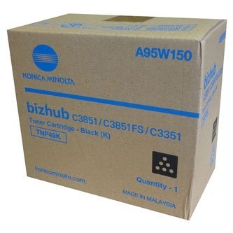 Konica Minolta oryginalny toner A95W150, black, 13000s, TNP-49K, Konica Minolta Bizhub C3351, bizhub C3851, bizhub C3851FS A95W150