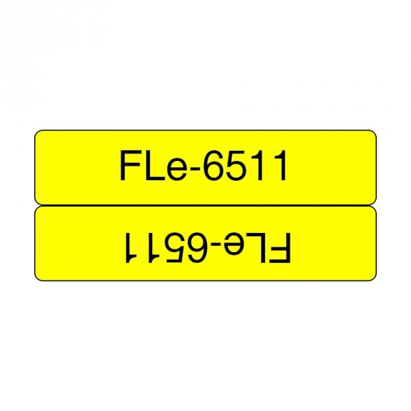 Taśma Brother FLE-6511, czarny druk/żółty podkład, nielaminowany, 21mm, 45mm x 10.5mm, 72