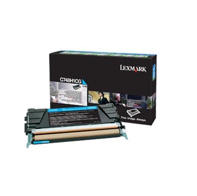 Toner Lexmark C748H1CG. cyan. 10000s. return. high capacity. Lexmark C748DE. C748DTE. C748E C748H1CG