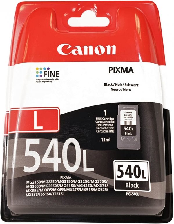 Tusz Canon PG540L, black, 300s, 5224B001, Canon Pixma MG2150, MG2250, MG3150, 3550, 3650, MG4150