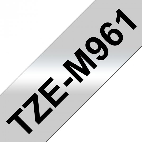 Taśma Brother TZE-M961. czarny druk/srebrny podkład. laminowane. 8m. 36mm TZEM961