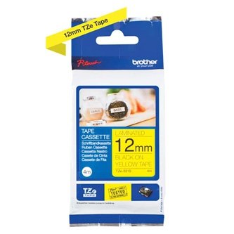 Taśma Brother TZE-631S, czarny druk/żółty podkład, laminowane, 4m, 12mm