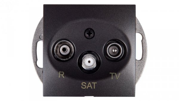 Simon 54 Gniazdo antenowe RD/TV/SAT przelotowe antracyt DASP.01/48