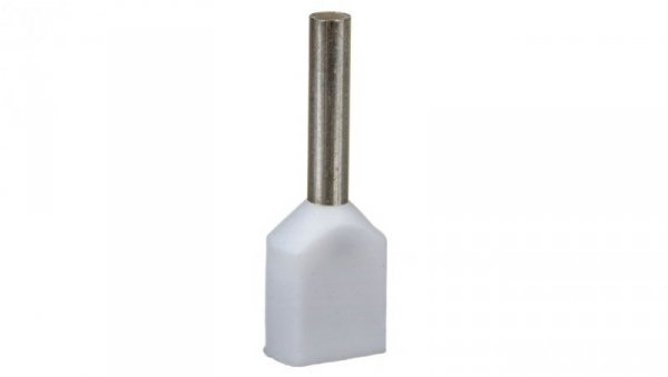 Końcówka tulejkowa izolowana TID 2x0,5mm2/8mm biała cynowana TID2x0,5L8 /100szt./