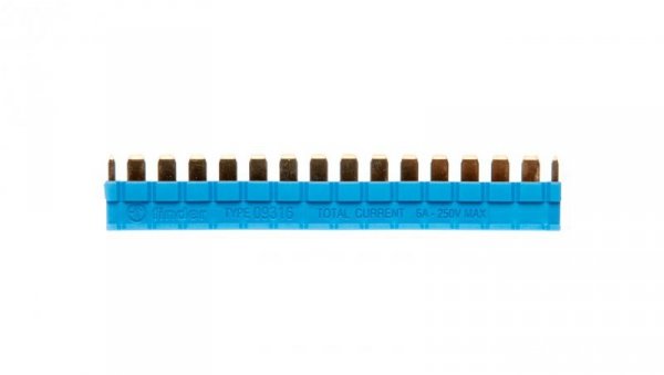 Mostek grzebieniowy do zacisków A1/A2 max.16 gniazd niebieski 093.16.000000000