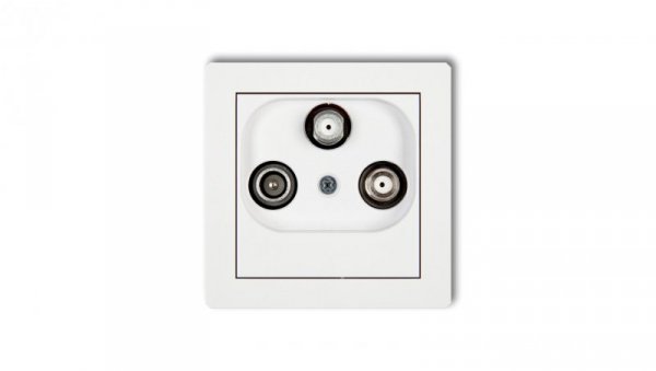 DECO Mechanizm gniazda abonenckiego 2 wyjścia SAT + TV, biały mat 25DGSN