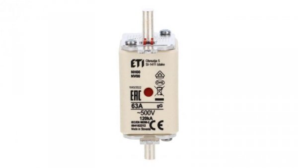 Wkładka bezpiecznikowa KOMBI NH00 gG 63A/500V 004182212 /3szt./