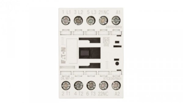 Stycznik mocy 7A 3P 24V AC 0Z 1R DILM7-01(24V50/60HZ) 276589