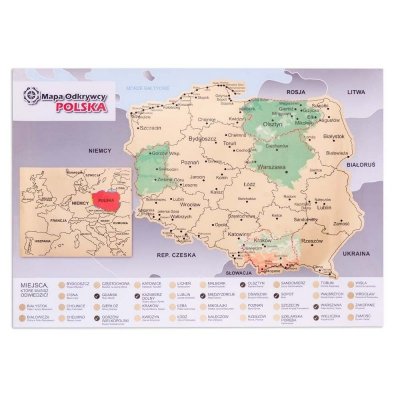 Mapa Zdrapka Odkrywcy - Polska