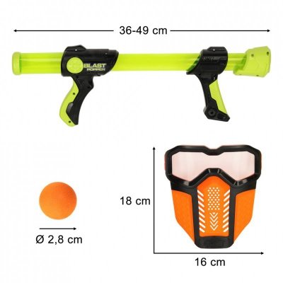 Pistolet na kulki piankowe zestaw +  maska ochronna 2 szt.