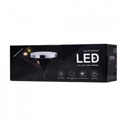 Lampy ogrodowe solarne najazdowe gruntowe czujnik zmierzchu wbijane świecący dysk 8LED 12szt. zimny biały