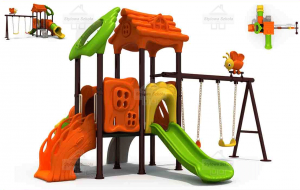 Plac zabaw 66 z huśtawkami i zjeżdżalniami – Zestaw zabawowy ST1000