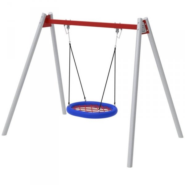 Siedzisko bocianie gniazdo, huśtawka okrągła, wyposażenie placu zabaw EN 1176