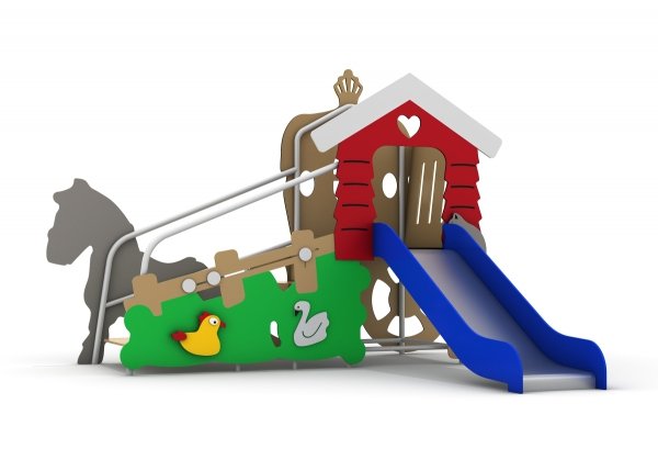 Plac zabaw Królewska Karoca – widok z boku, detal konstrukcji