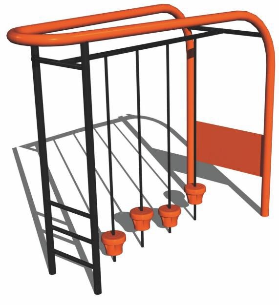 Plac zabaw – element zręcznościowy z ruchomymi przeszkodami