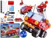 Klocki Konstrukcyjne STRAŻ POŻARNA 159 El. Pojazdy Ratunkowe, Ciężarówka, Helikopter, Auto Do Rozkręcania I Skręcania 7w1