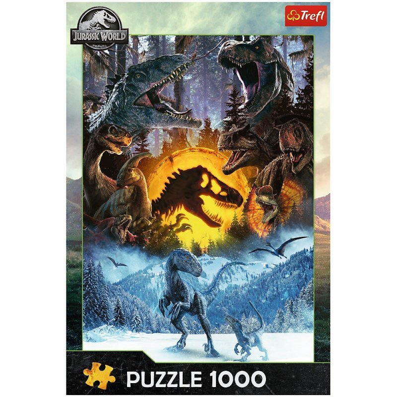 Trefl Puzzle 1000 elementów W świecie Parku Jurajskiego dinozaury