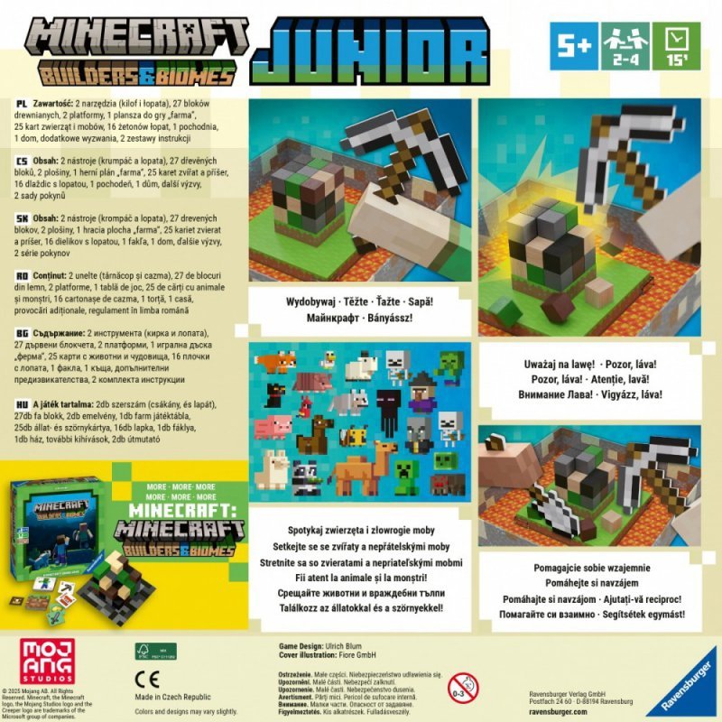 Ravensburger Polska Gra Minecraft Builders and Biomes Junior