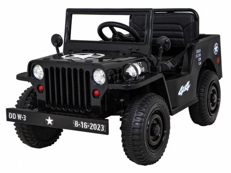 Autko Wojskowe Retro dla dzieci Czarny + Napęd 4x4