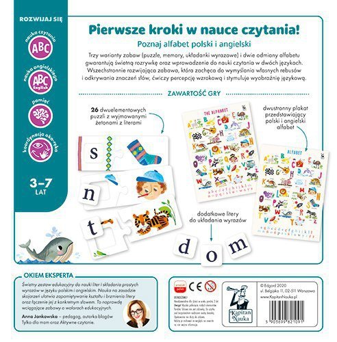 Gra edukacyjna &quot;Alfabet na 3 sposoby&quot; nauka Liter i Słów dla dzieci 3-7 lat