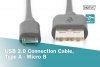 Digitus Kabel połączeniowy USB 2.0 HighSpeed Typ USB A/microUSB B M/M 1m Czarny