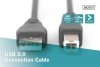 Digitus Kabel połączeniowy USB 2.0 HighSpeed Typ USB A/USB B M/M 5m Czarny